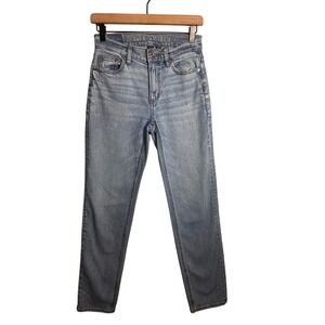 American Eagle Super High-Rise Straight Light Wash Blue Denim Jeans Women 00 Reg